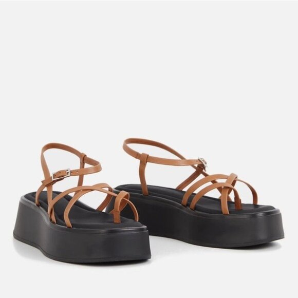 NWT Vagabond Courtney Strappy Leather Flatform Sandal 41 Cognac Platform 11 - Picture 4 of 13